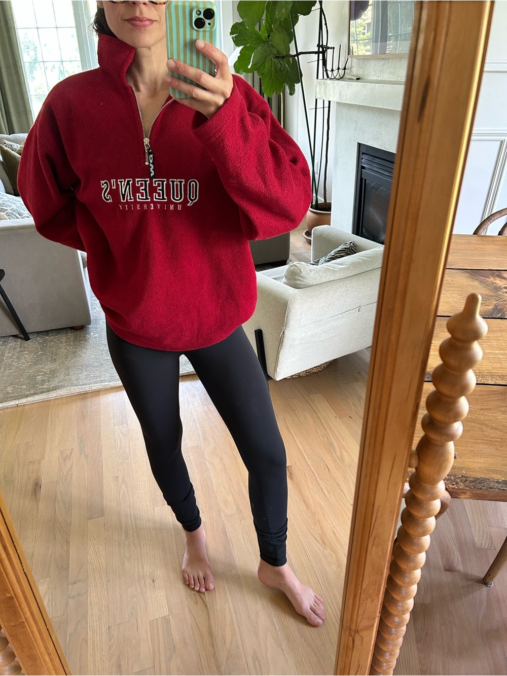 Vintage Red Queen's University Quarter-Zip Fleece Pullover